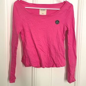 Pink Long Sleeve Cotton Tee Abercrombie Kids (size M)